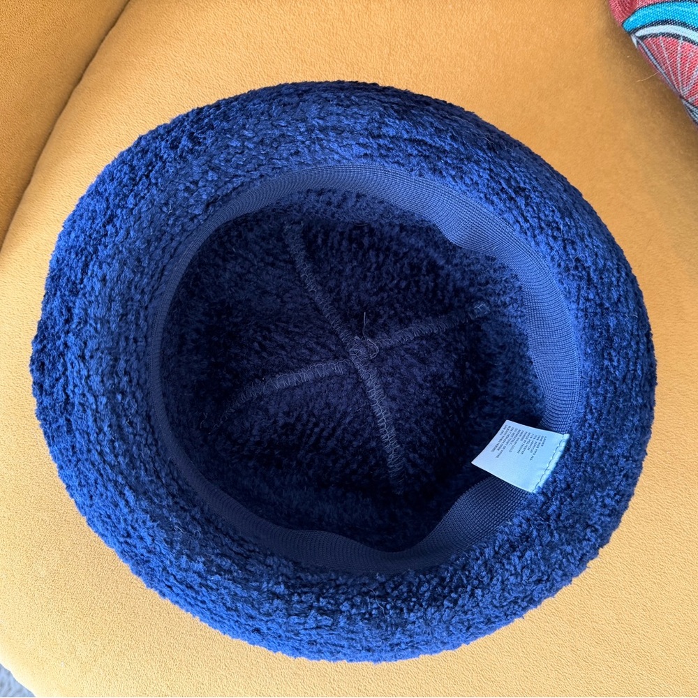 Navy Chenille Bowler Hat - Picture 6 of 7